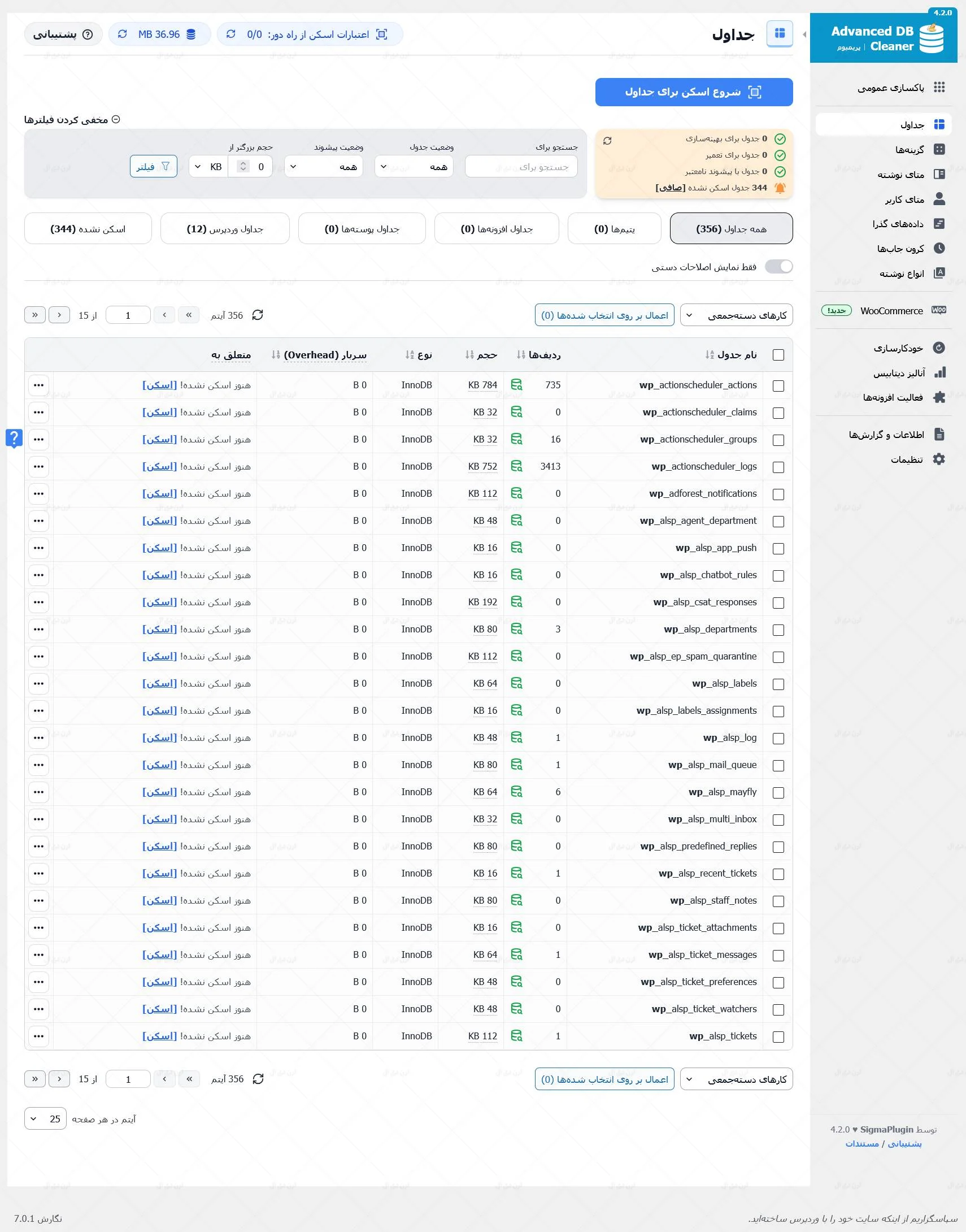نسخه جدید افزونه Advanced Database Cleaner Premium