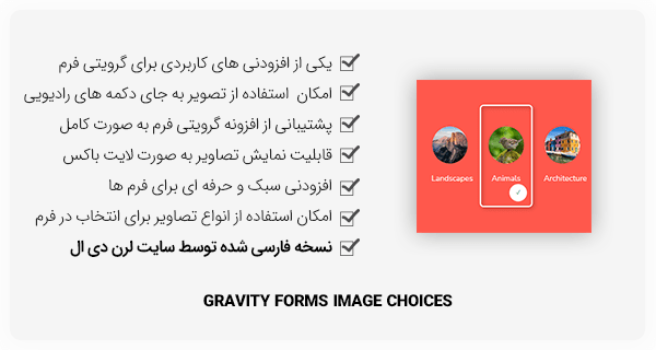 افزونه Gravity Forms Image Choices - استفاده از تصویر در گرویتی فرم