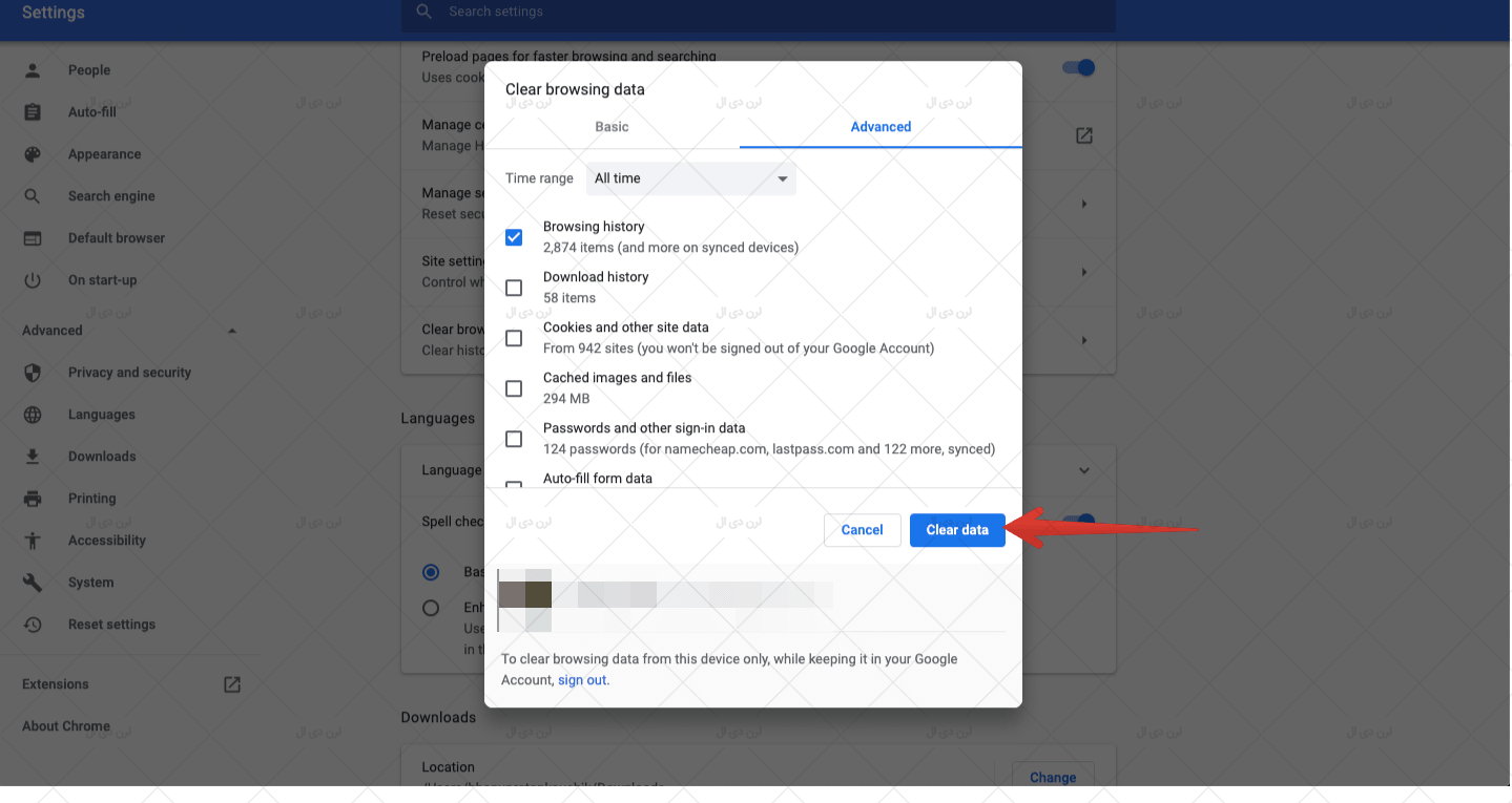 پاک کردن کش در مرورگر گوگل کروم دسکتاپ