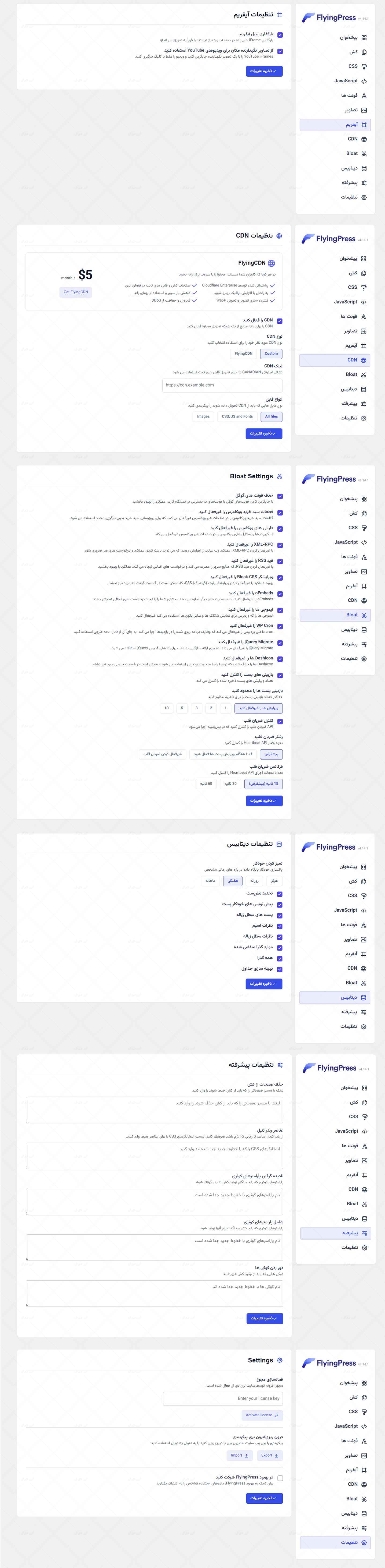 افزونه فارسی FlyingPress