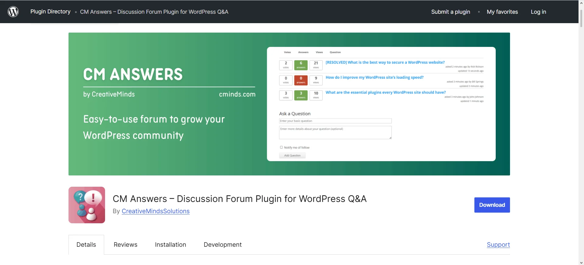 افزونه CM Answers