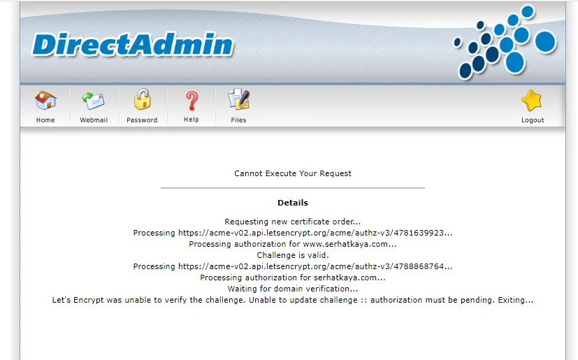 اتمام مراحل فعالسازی ssl هاست دایرکت ادمین