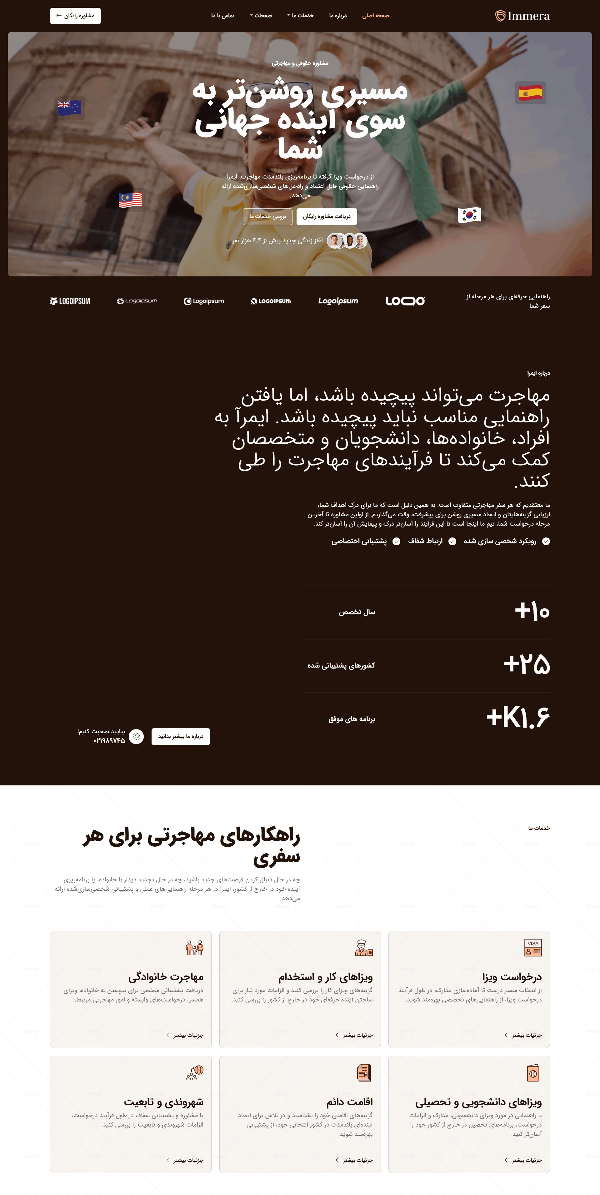 سایت آماده فارسی مهاجرتی و صدور ویزا